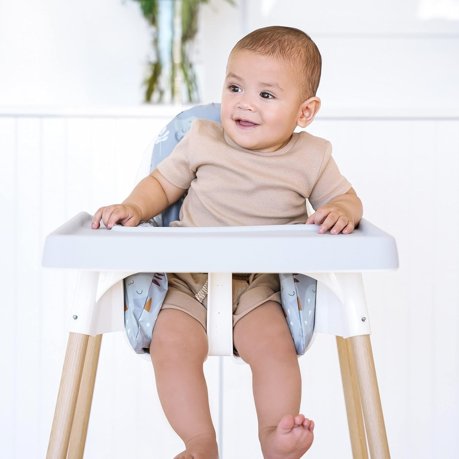Nibble and Rest Highchair Cushion Cover, Compatible with IKEA Antilop Highchair, Stain-Proof, and Wipeable (Cushion NOT Included) (Funflorals)