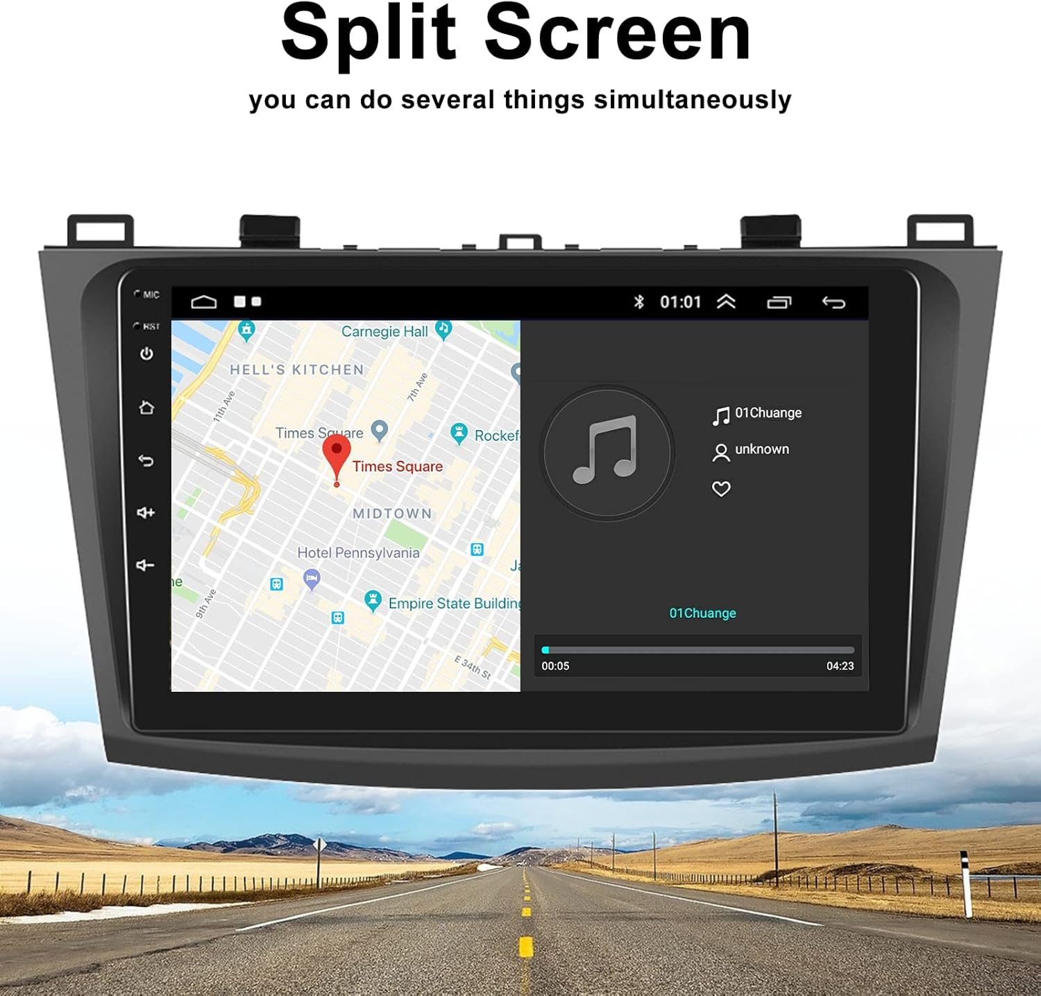 Car Radio Stereo for Mazda 3 2009 2010 2011 2012 2013,Android 13 2G+64G Wireless Carplay Android Auto,9 Inch Touchscreen Car Radio GPS Wifi Bluetooth FM/RDS SWC Dual Usb/Aux-In Backup Camera image number 5