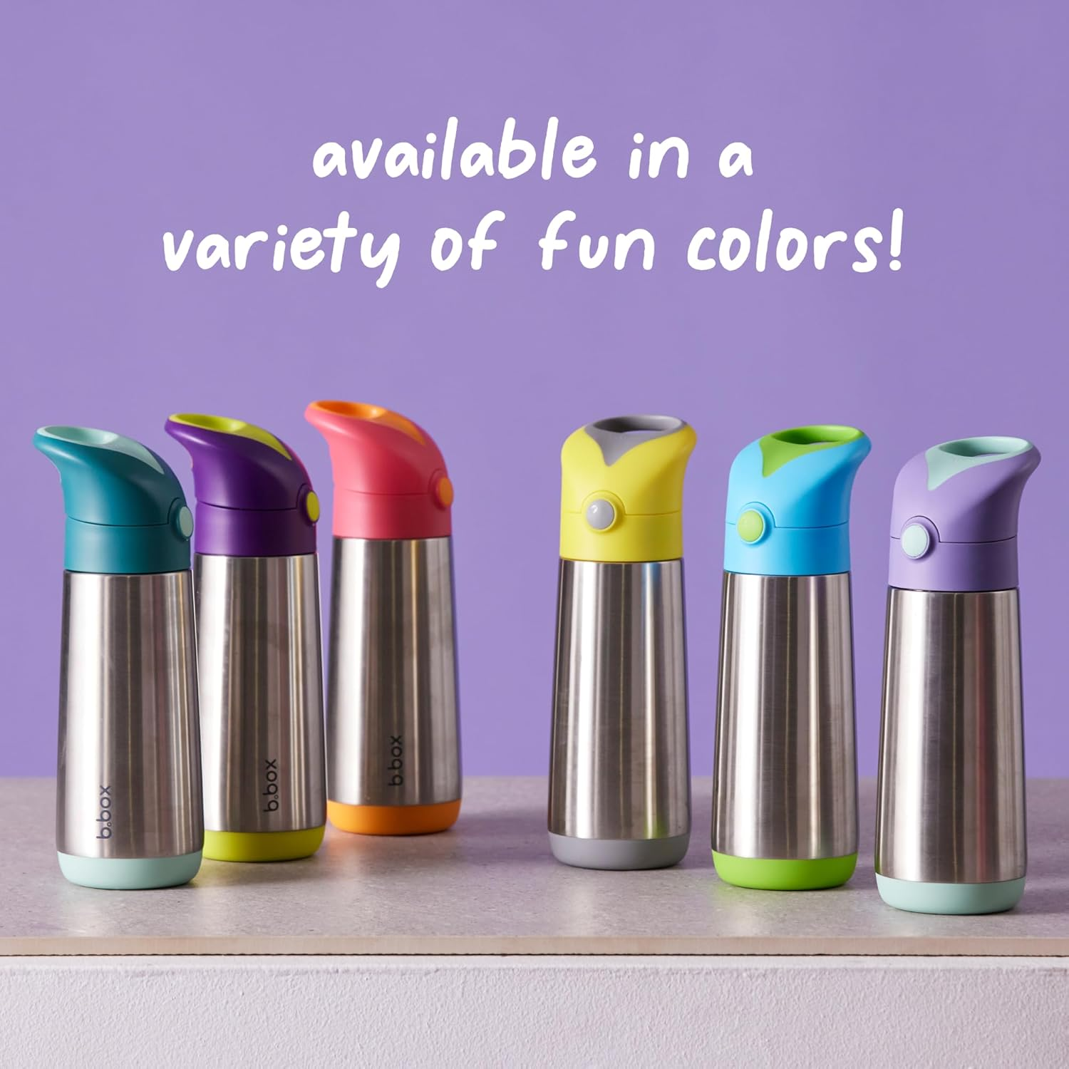 B.Box Insulated Drink Bottle Replacement Straw Tops - Lilac Pop image number 3