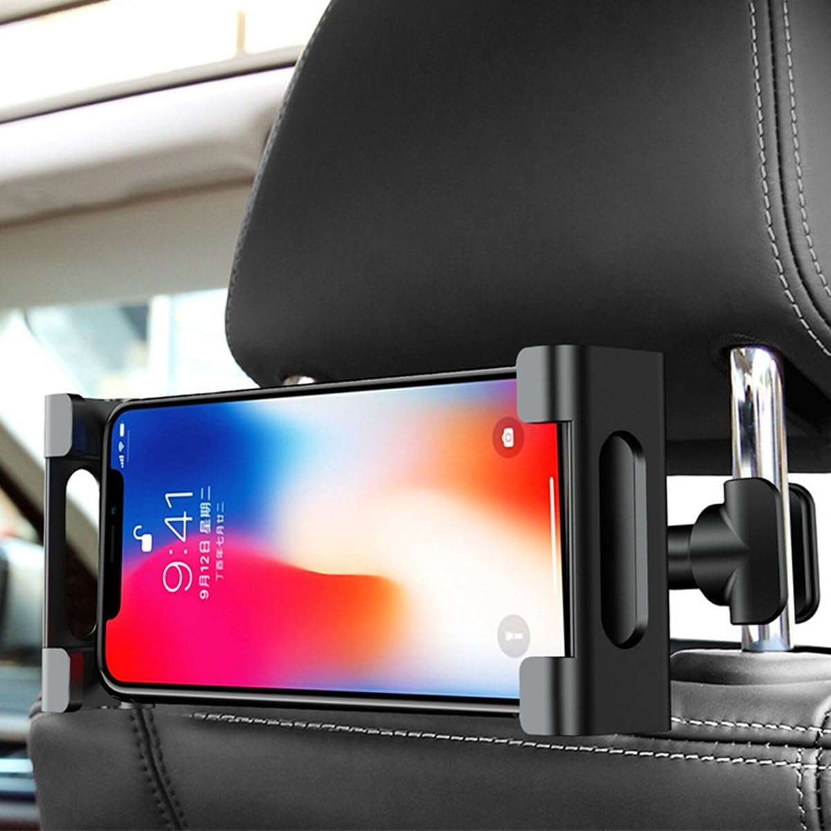 AIMALL Car Rear Seat Mobile Phone Tablet Holder Bracket, Adjustable Headrest Mount for Tablets & Phones, Fits 5.51-10.23In Devices, Easy Installation, Universal Compatibility image number 4