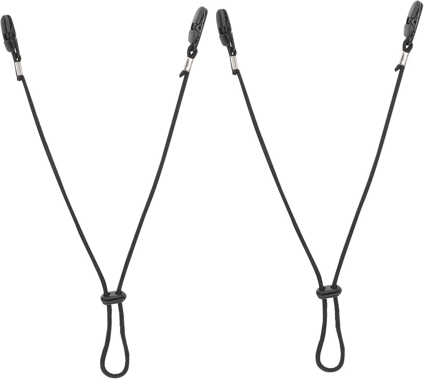 ULTECHNOVO Adjustable Hat Strap Hat Chin Cord Black Windproof Strap Clips Removable Retainers Anti- Lost Straps with Spring Loaded Stop Cord Lock (2Pcs) image number 6