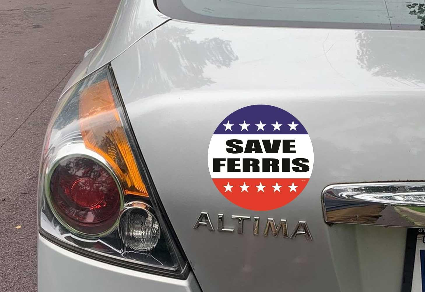 Gear Tatz - save Ferris - Movie Tribute Bumper Sticker - 4.75 X 4.75 Inches - Professionally Made in the USA - Vinyl Decal image number 2