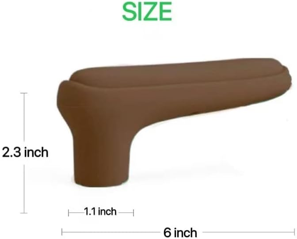 2Pcs Door Handle Covers，Rubber Door Knob Covers，Silicone Door Handle Protector，Door Handle Cover for Heat，Antifreeze Hands in Winter， Anti-Collision Child／Kids Safety，Anti-Static (2 Apricot) - 2 Black image number 3