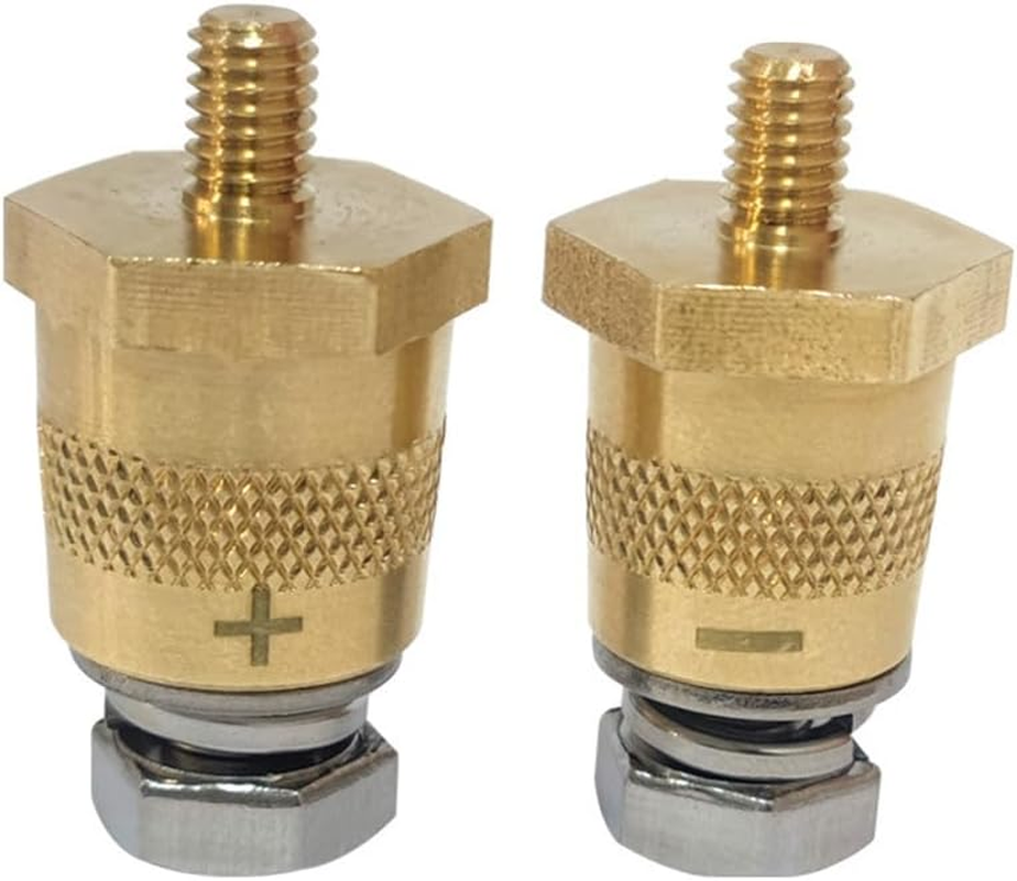 1 Pair (2PCS) Brass Battery Terminal Connectors with Stainless Screws | M6/M8/3/8 Inch Post Adapters | High Conductivity and Corrosion Resistance image number 6