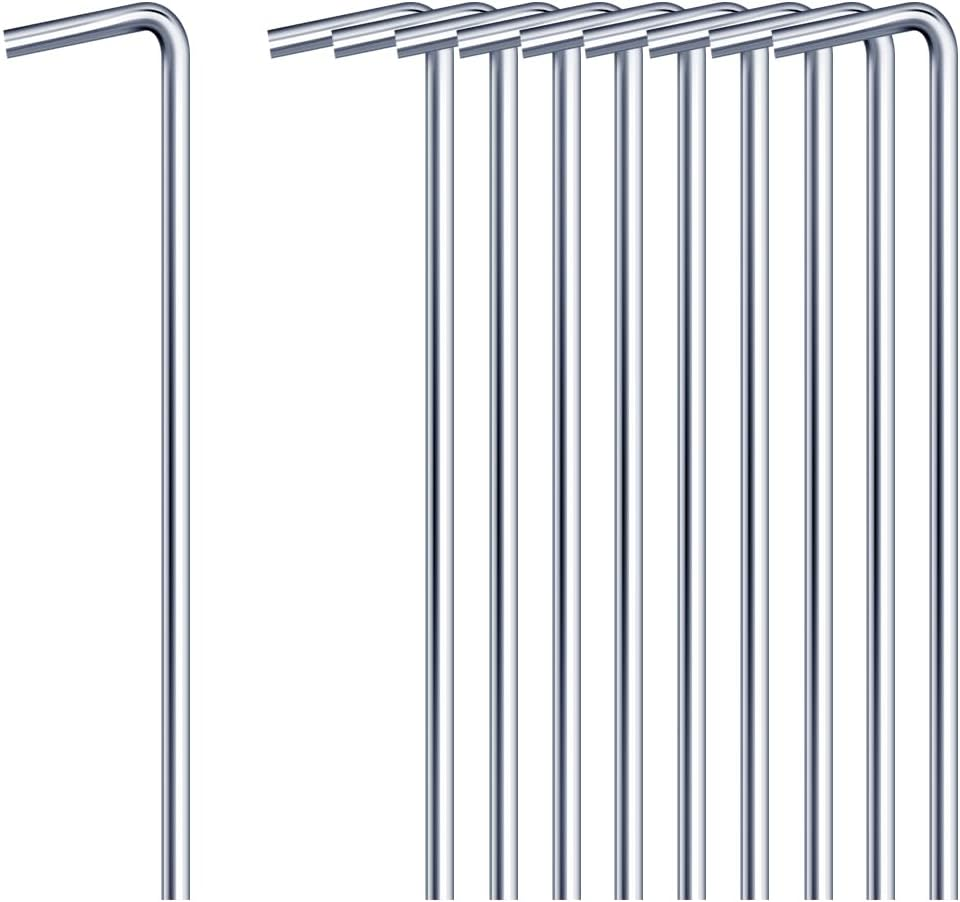 Tent Pegs 10Pcs 18Cm Metal Heavy Duty Tent Hooks Camping Pegs Steel Tent Ground Pegs for Tarpaulin Football Net Marquees Hiking Traveling Beach and Outdoor image number 4