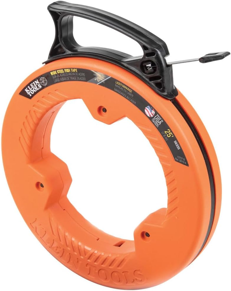 Klein Tools 56335 Flat Steel Electrical Fish Tape, 25-Foot 1/4-Inch Wide image number 4