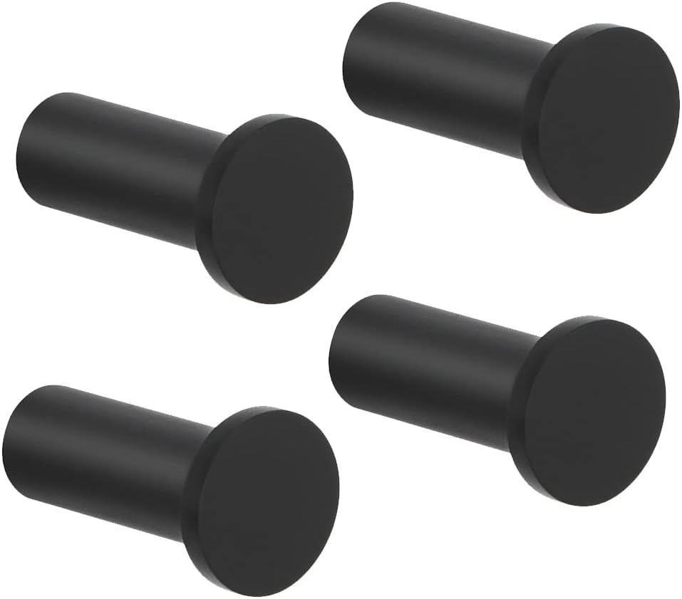 SAYAYO Modern Coat Hooks Wall Mount, Brushed Towel Hooks for Bathroom Robe Hooks, Heavy Duty Wall Hooks for Hanging, SUS 304 Stainless Steel 4 Pcs