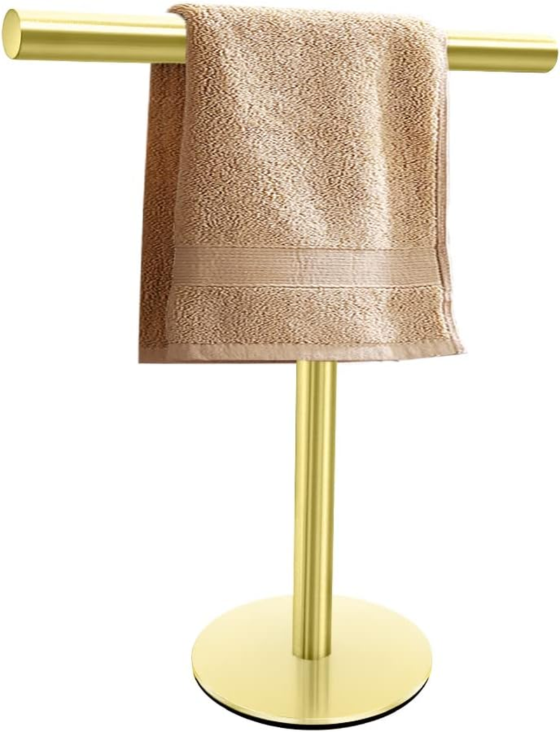 Hand Towel Holder Stand for Bathroom Vanity Countertop Matte Black T-Shape Towel Bar Rack Stand Towel Bar for Bathroom Kitchen