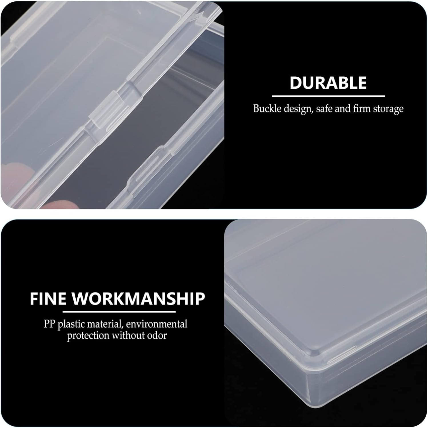 TOYANDONA 6 Pcs Transparent Plastic Card Storage Boxes with Secure Lock Latch Portable Organizer for Playing Cards Beads Coins and Jewelry image number 1