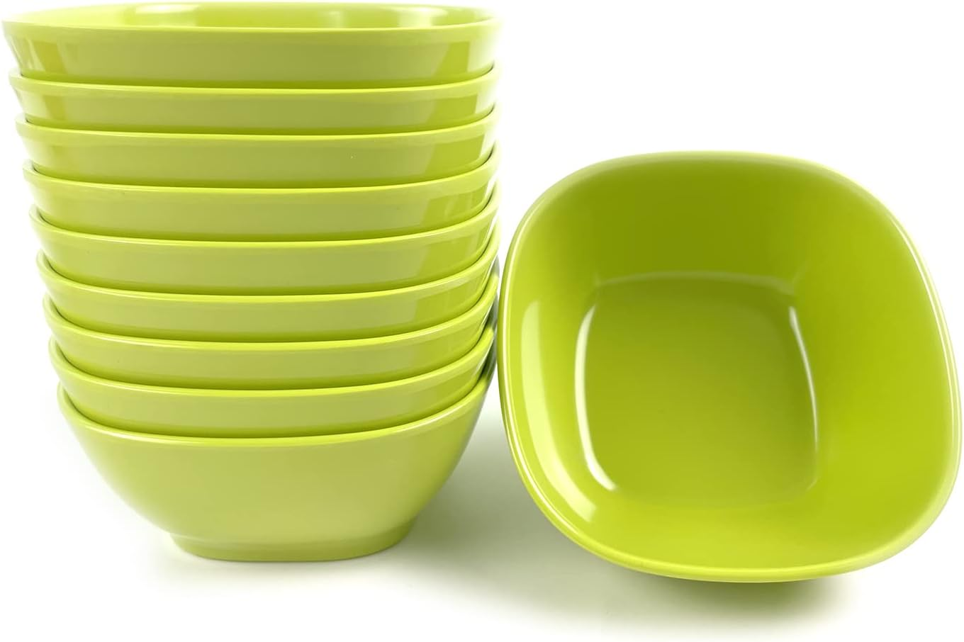 EWEIGEER 4.4-Inch Melamine Dessert Bowl Kids Plastic Bowls,Small Bowl for Ice Cream Snacks Rice Salad Soup Cereal.Set of 10(Multicolor)