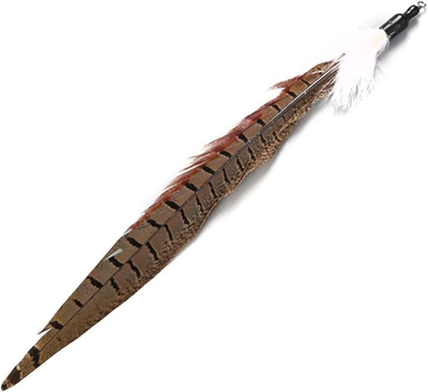 Cat Feather Teaser - Interactive Cats Handheld Teaser Wand Toy with Bell | Five Replacement Head Cat Stick Pet Toy Wand for Kitten Cat Having Fun Exerciser Playing