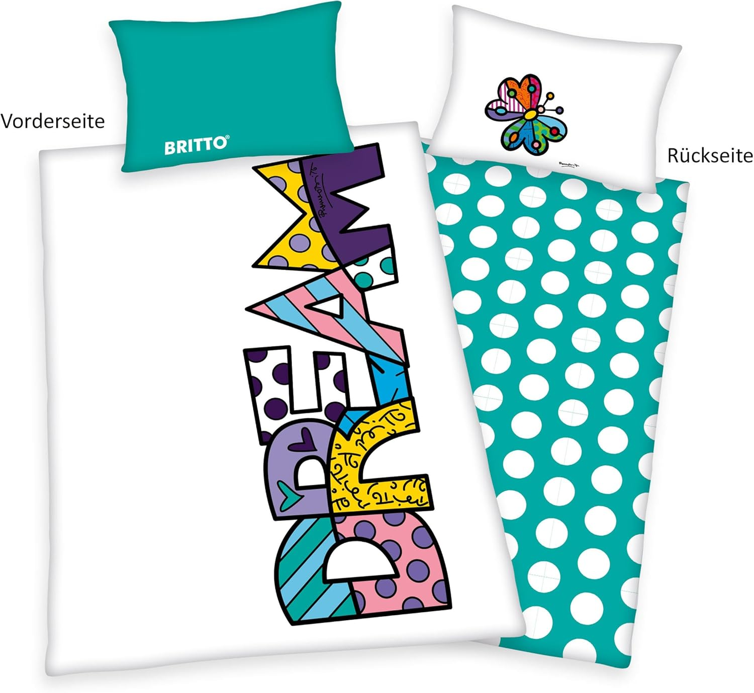 Herding Britto Bed Linen, Pillowcase 65 X 100 Cm with Reversible Motif, Duvet Cover 160 X 210 Cm, with Zip, 100% Cotton image number 2