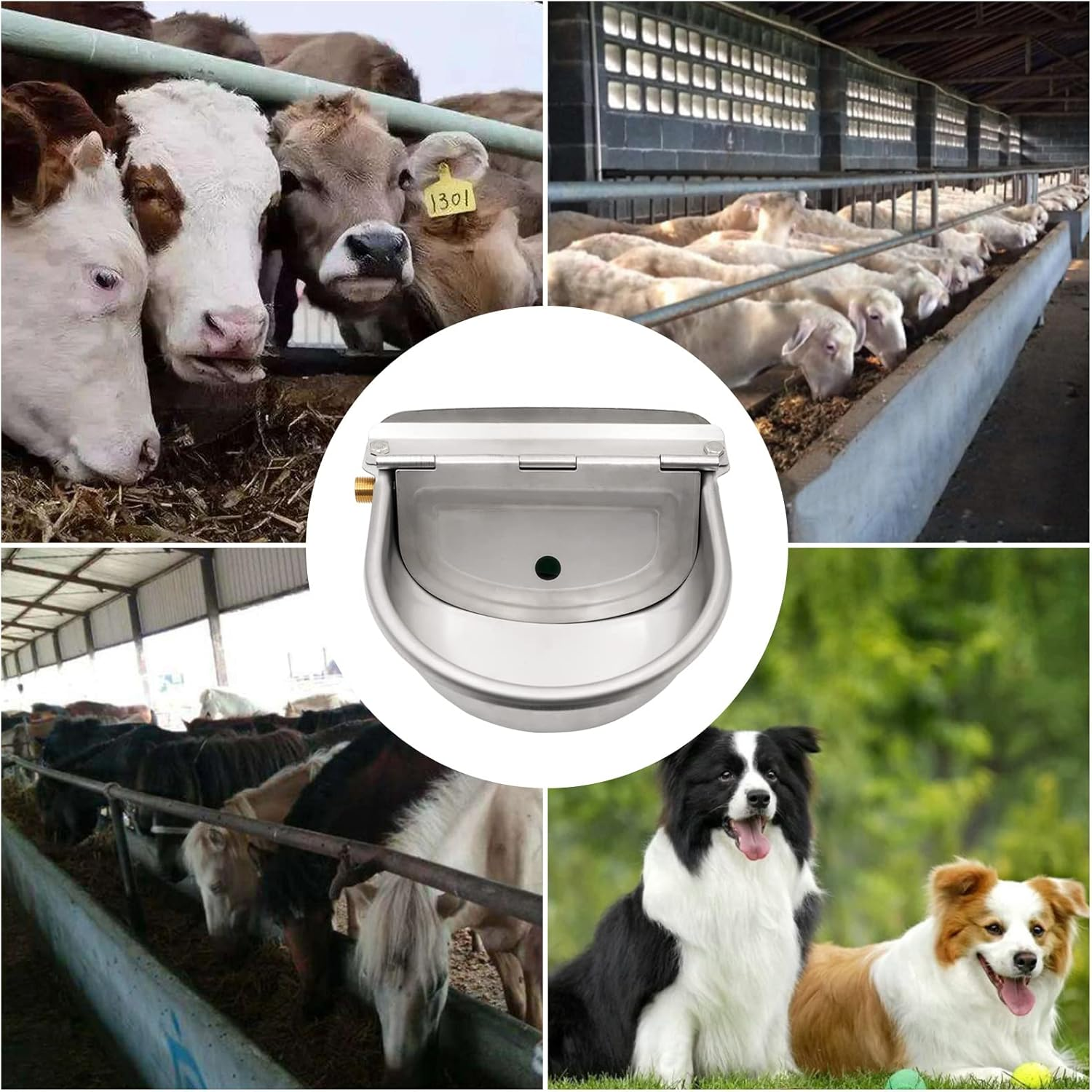 Automatic Horse Drinking Water Bowl with Float Valve Upgraded Stainless Steel Water Feeder Trough for Livestock Cow Sheep Goat Cattle Hog Dogs image number 6