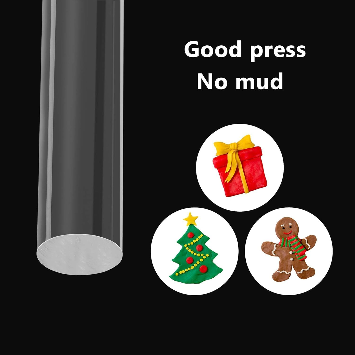 AUGSUN 1Pcs Acrylic Clay Roller Acrylic round Tube Roller Rolling Bar Clear Clay Art Craft DIY Polymer Tool