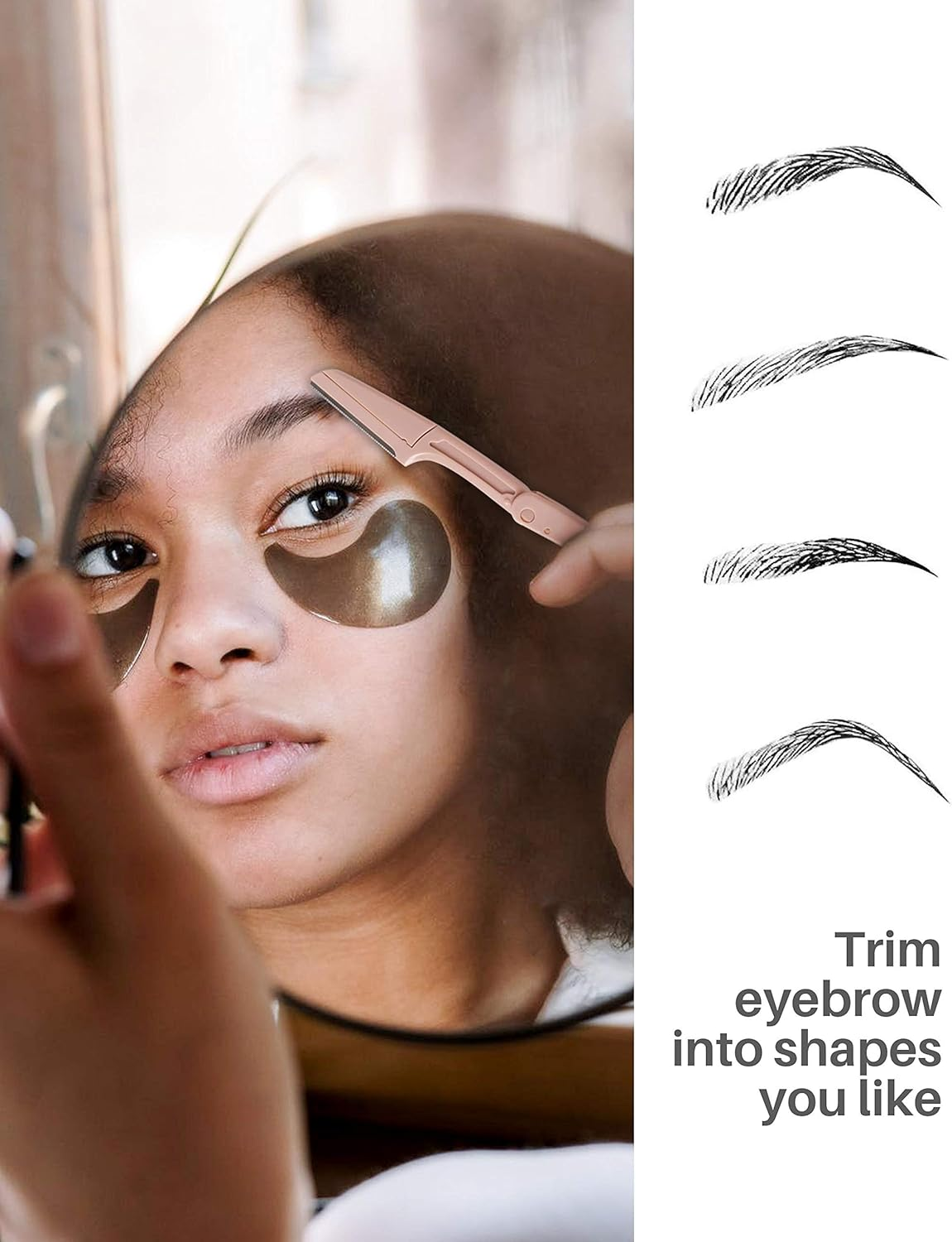 Eyebrow Razors for Women, 15 Pcs Safe Dermaplane Razor, Dermaplaning Tool for Face, Foldable Eyebrow Razor for Women and Men That Helps Smooth the Skin, 3 Colors