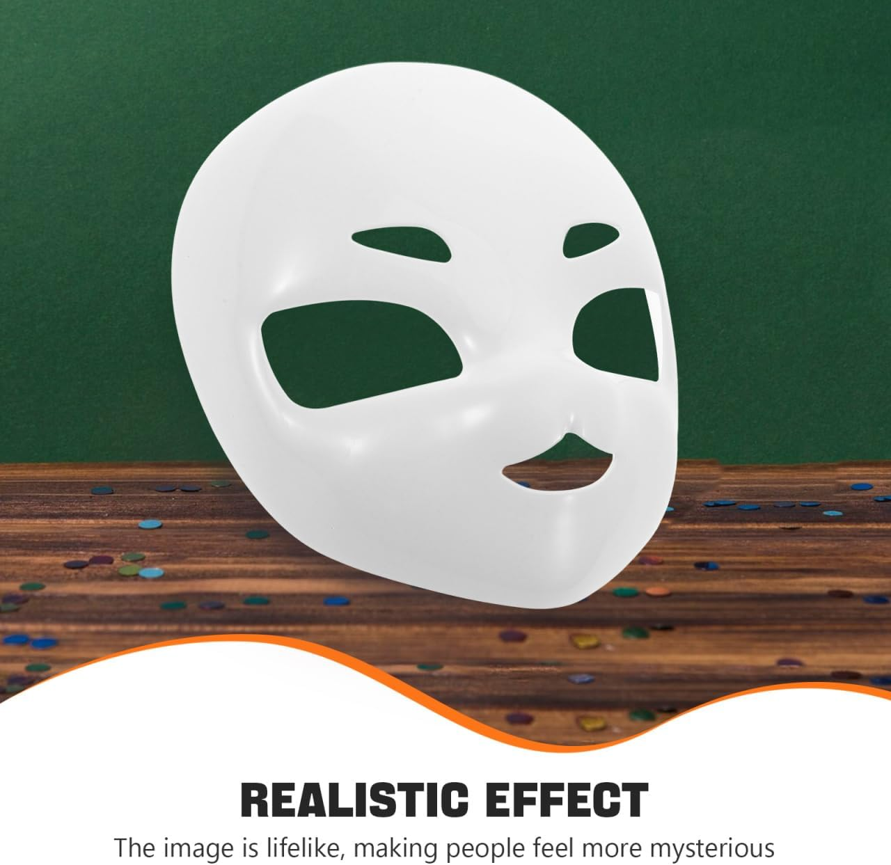 Holibanna Full Face White Plastic Mask Versatile Masquerade Halloween Costume Accessory Design with Detailing for Cosplay Events and Parties image number 4