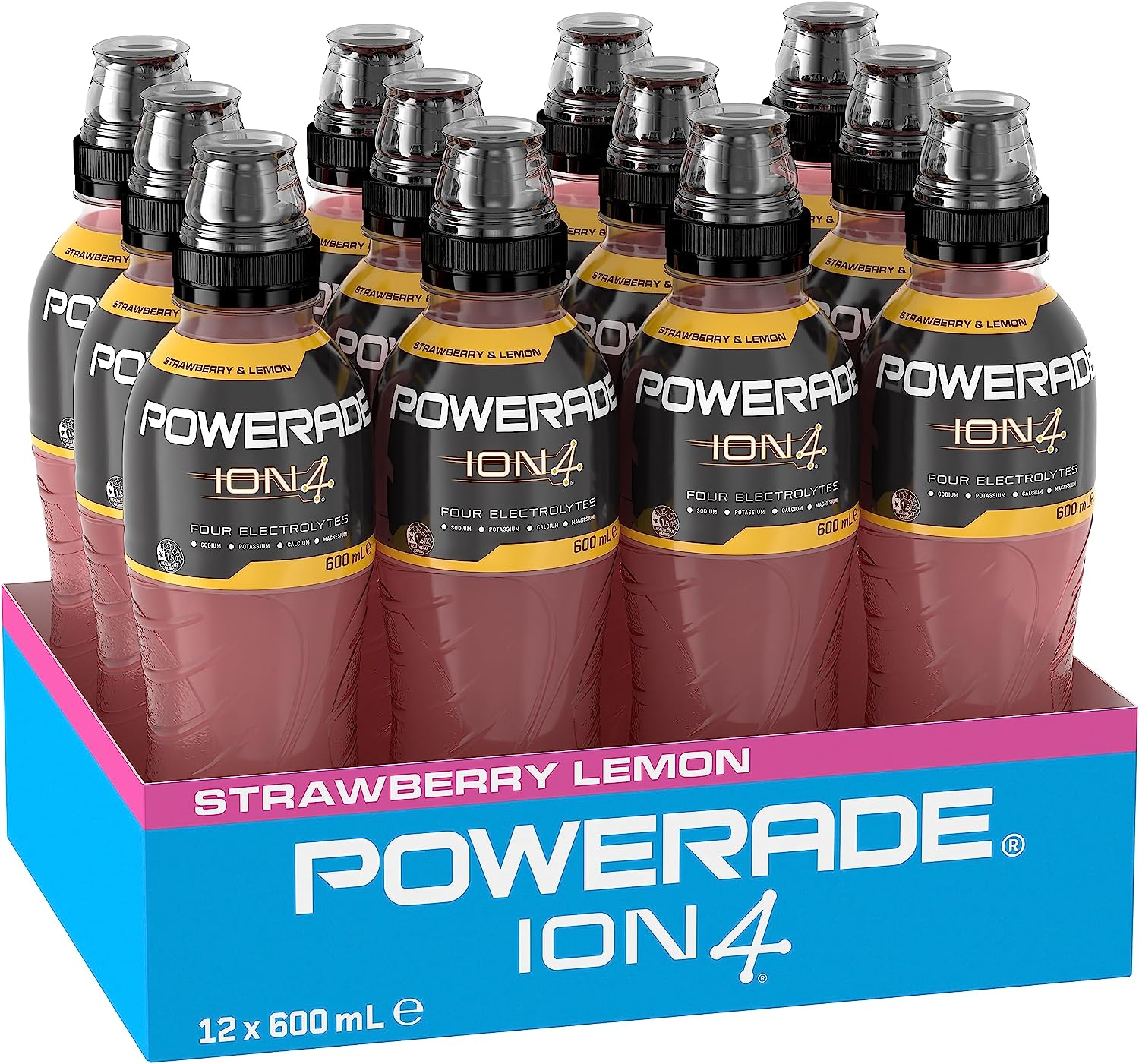 Powerade Strawberry Lemon Multipack Sipper Cap Bottles 12 X 600Ml image number 3