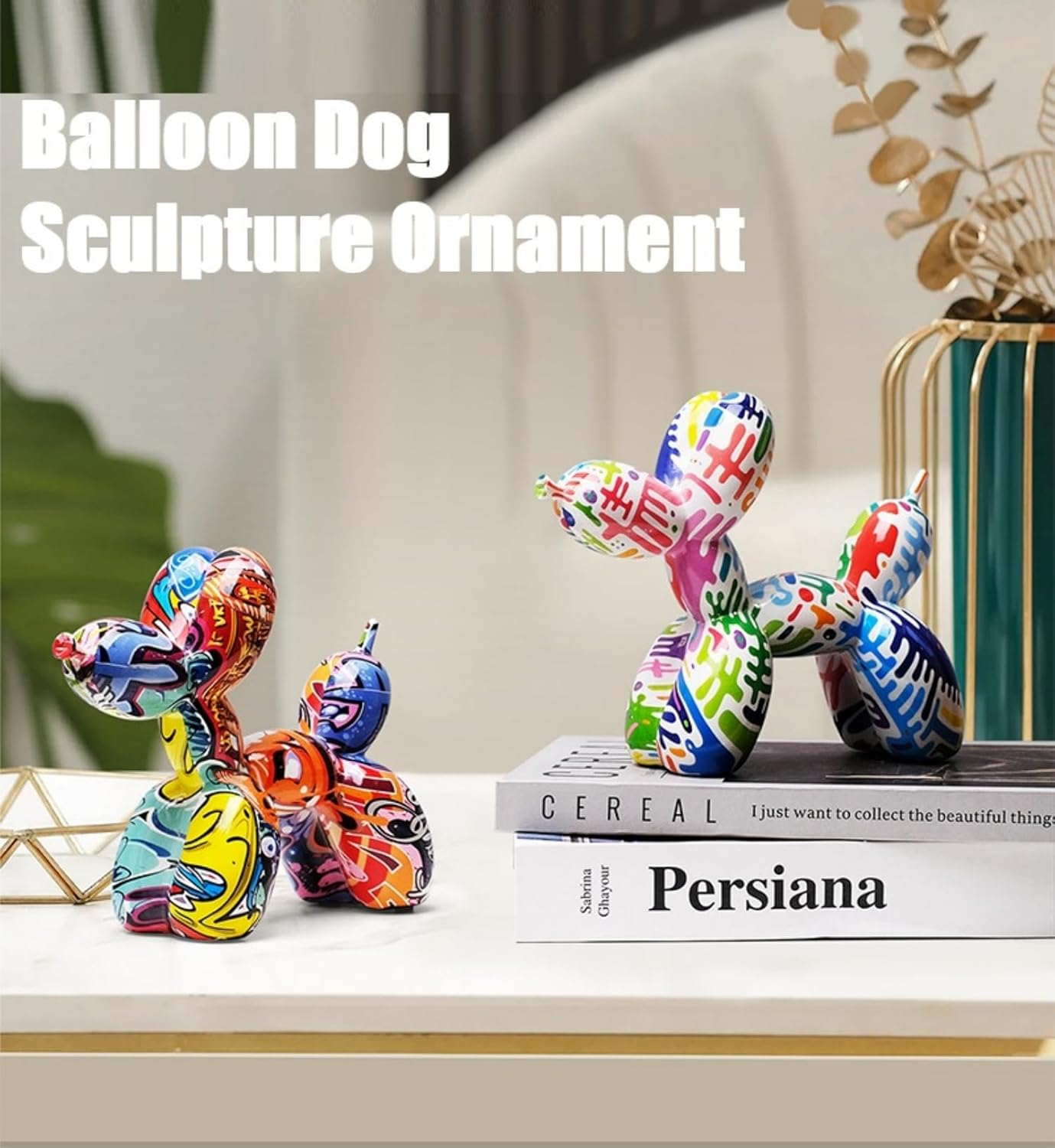 Statue Colorful Graffiti Balloon Dog Ornaments Creative Home Decoration Office Ornaments - Graffiti image number 1