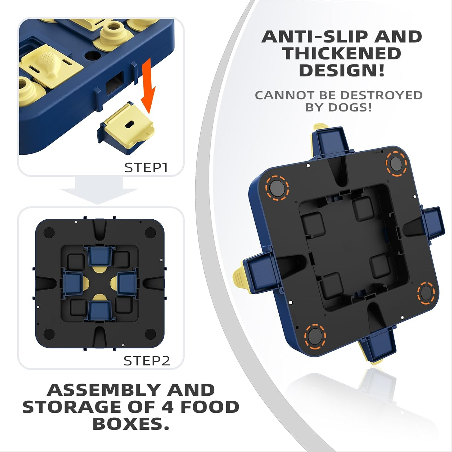 KADTC Dog Chess Puzzle Toy Level 3 in 1 for Small/Medium/Large Dogs Puppy Brain Stimulation Mind Stimulating Cognitive Toys Keep Them Busy Boredom Buster Best Treat Food Puzzles Interactive Smart Game image number 1