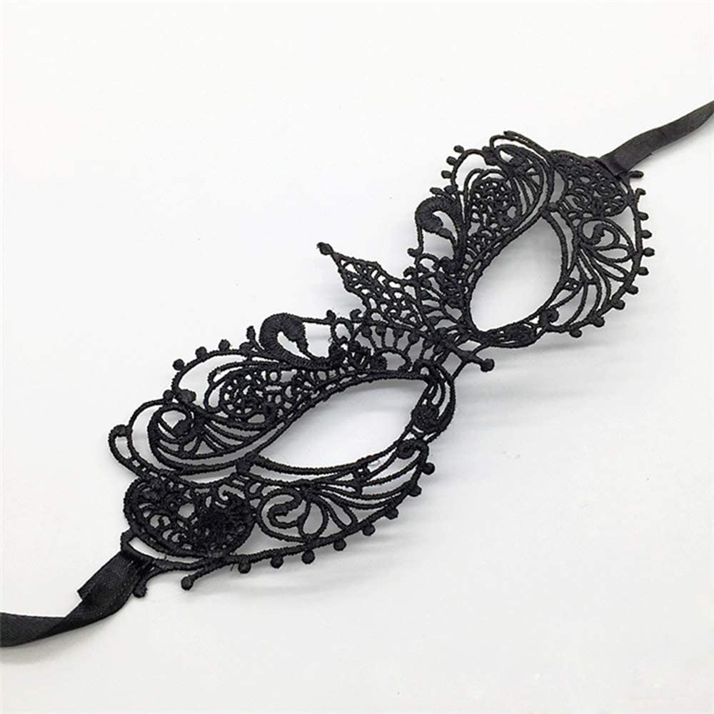Imapo Masquerade Mask, Mardi Gras Masks for Women Lady Girls, Halloween Christmas Cosplay Venetian Party Prom Ball Lace Eye Masks - Black