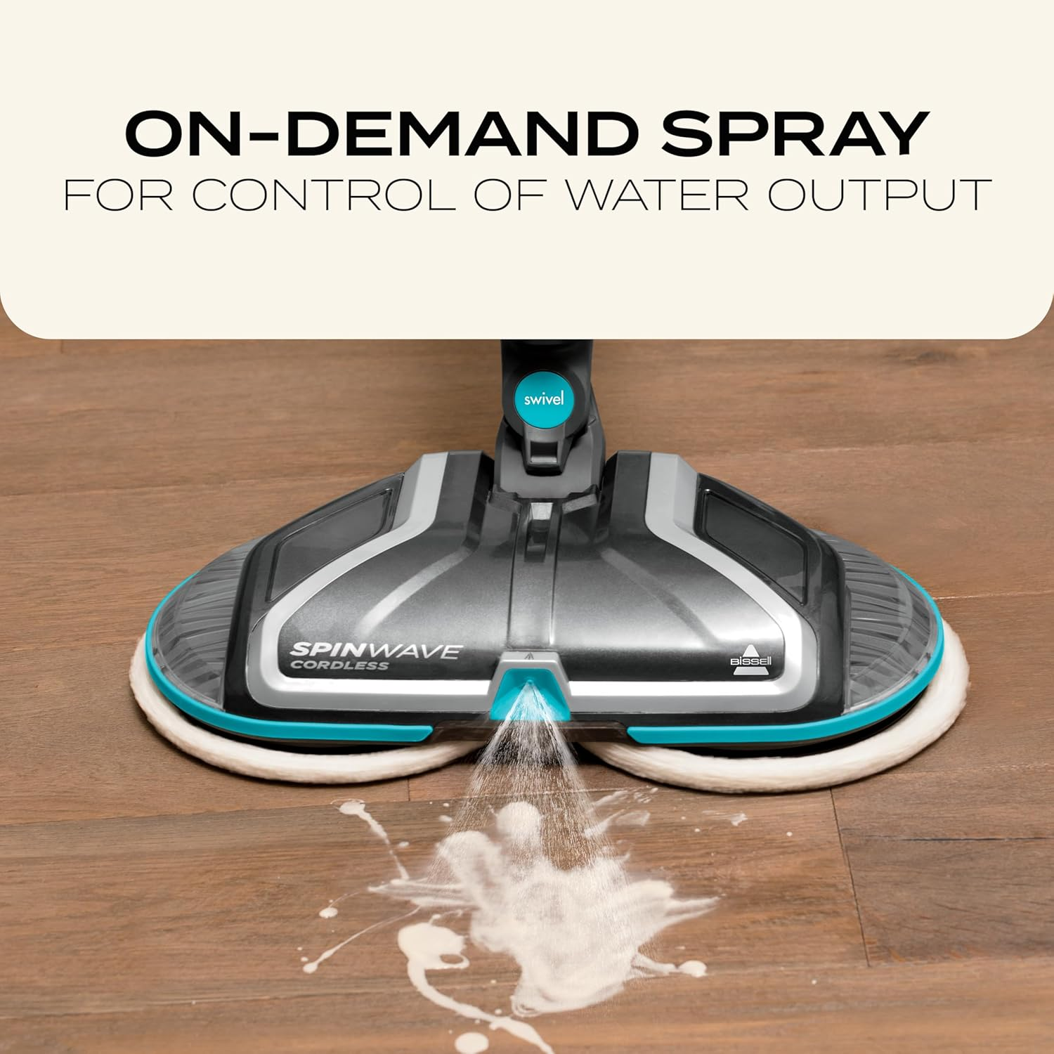 BISSELL Spinwave Cordless 2240F | 18V Cordless Spin, Spray, & Scrub Electric Mop with Washable Microfibre Mop Pads & Multi-Surface Pet Formula for Sealed Hard Floors image number 3