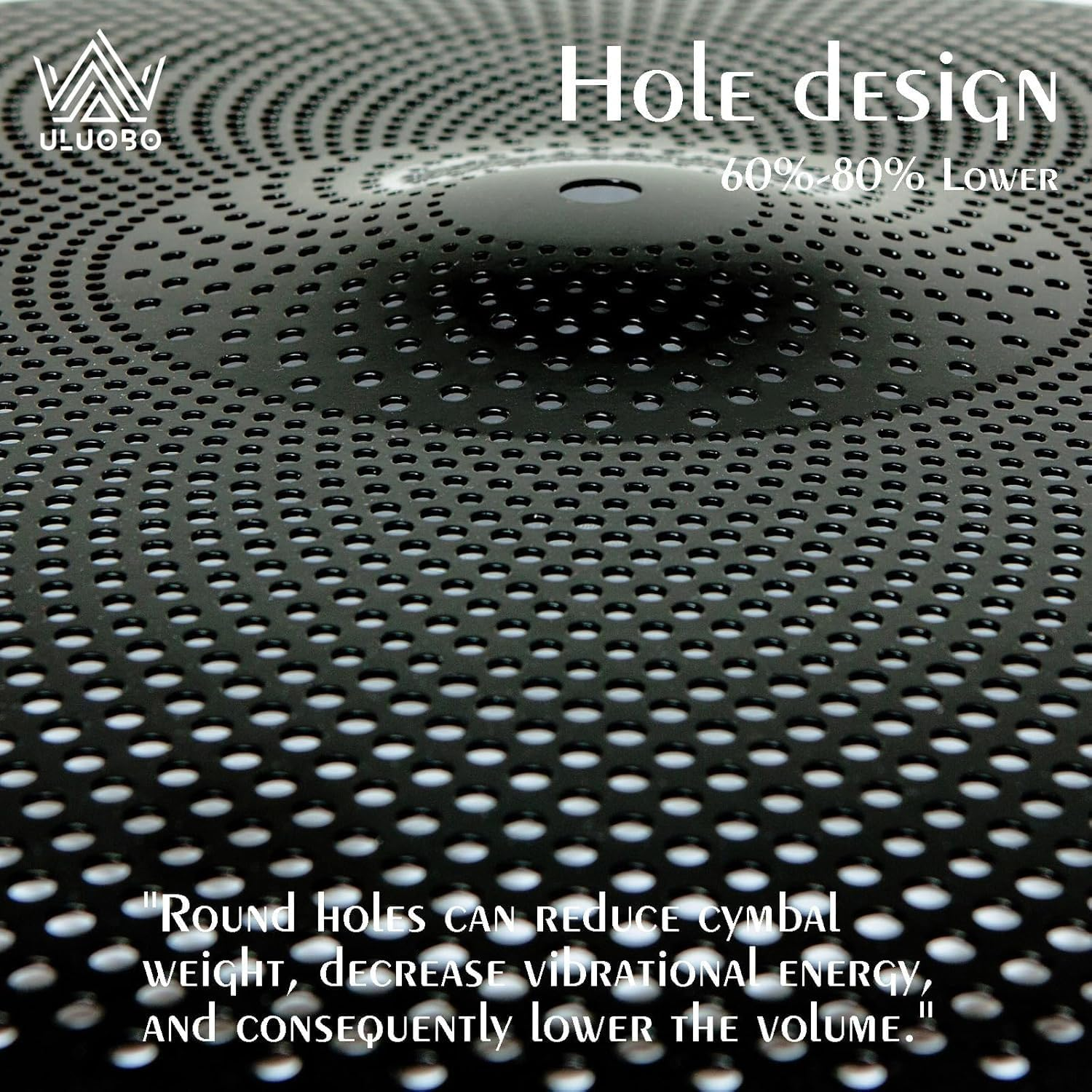 ULUOBO 13 Inch Low Volume Hi Hat Cymbals Cymbal for Quiet Practice (Black, 2 Pieces)