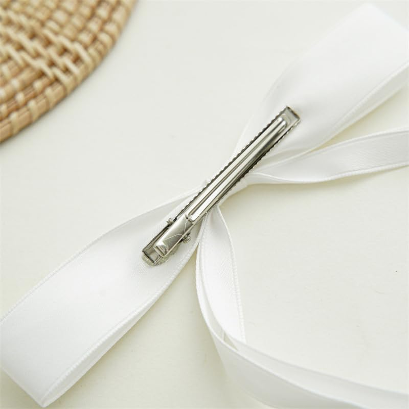 SUNTRADE 8Pcs Hair Bow Clips for Women, Cute Bow Hair Clips Tassel Ribbon Bows for Hair with Long Tail image number 1