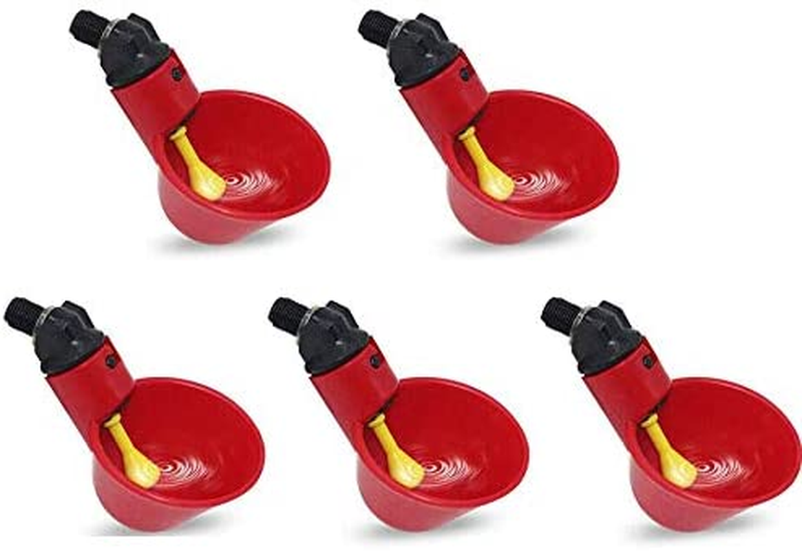 Automatic Cups Water Feeder Drinker Chicken Waterer Poultry Chook Bird (5PCS)