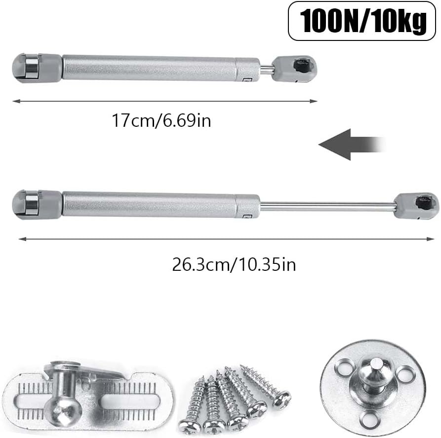 Joyzan Gas Spring, Gas Strut Lift Support Cabinet Door Pneumatic Gas Prop Struts Shock Kitchen Cabinets Toy Box Soft Close Hinges Hydraulic Supports Slow down for Heavy Duty Bed Lid Trap Floor Hatch image number 5