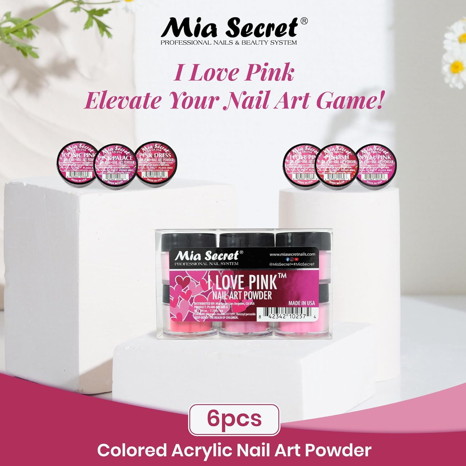 Mia Secret 6PC Nail New Acrylic Art Powder (2 COLLECTIONS) image number 1