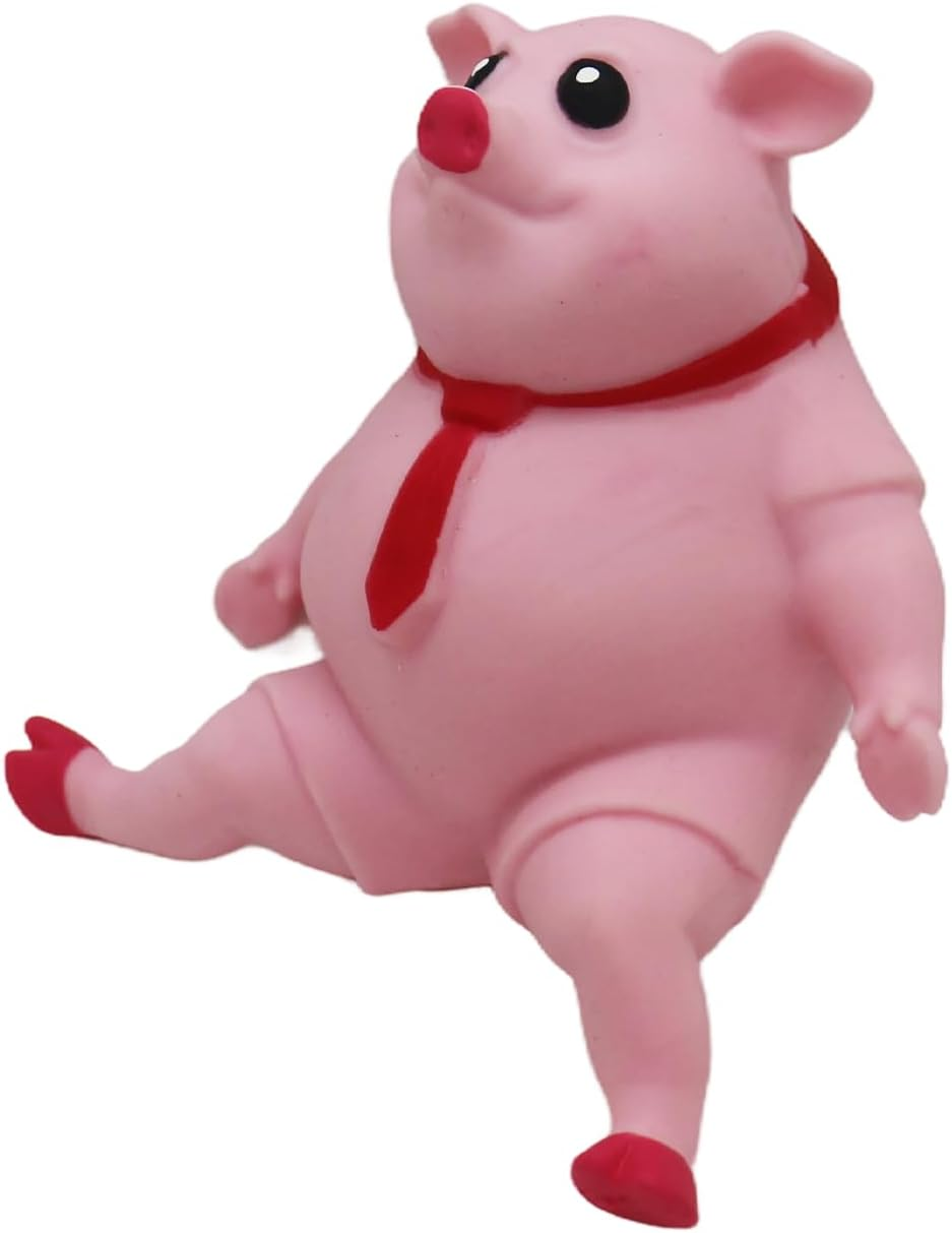 Sand Filled Weirdo, Tiktok Trend Squishy Stretching Monkey Sensory Fidget Toy for Kids and Adults Squeeze TPR Toys, anti Anxiety Stress Relief Gift Idea Viral (Pig) image number 2