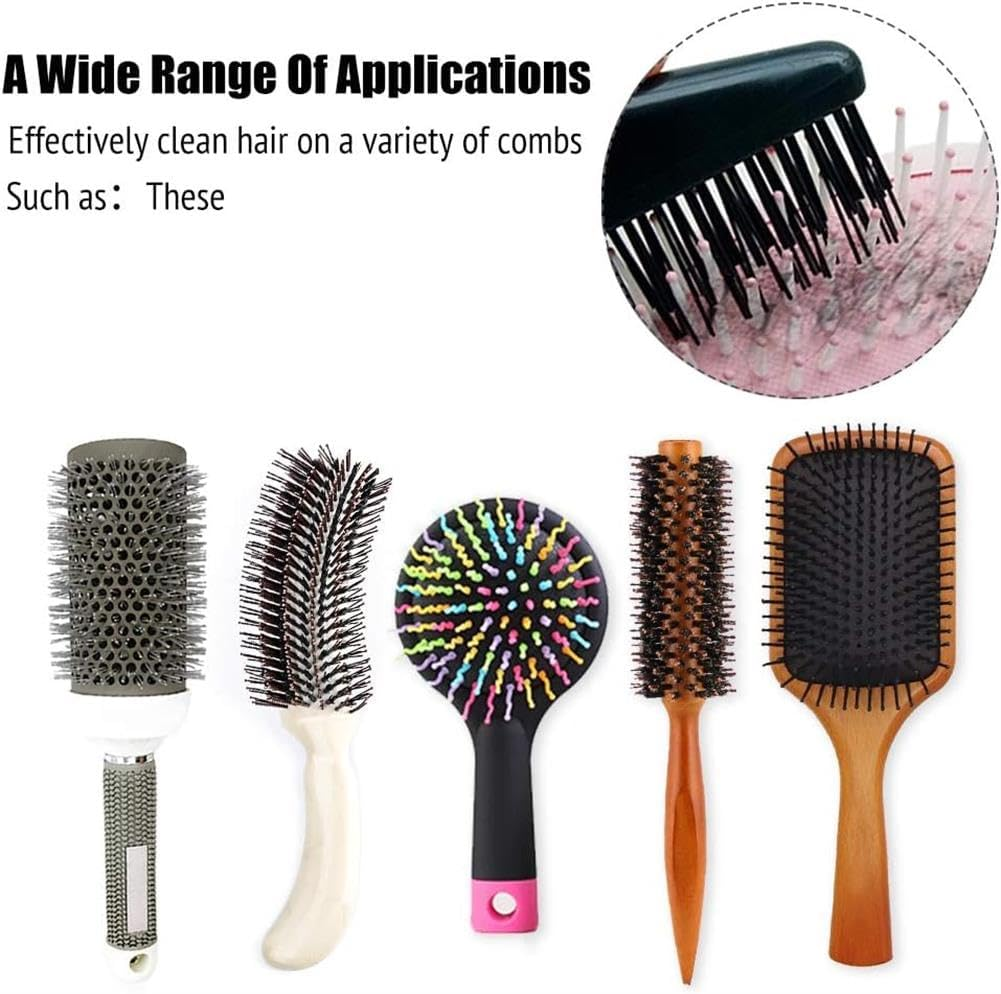 Hair Brush Cleaner Tool, Comb Cleaning Tool for Removing Hair and Debris, Multipurpose Hair Brush Rake for All Hair Types, Efficiently Cleans Hairbrushes and Combs, Home and Salon Use (Pink) image number 6