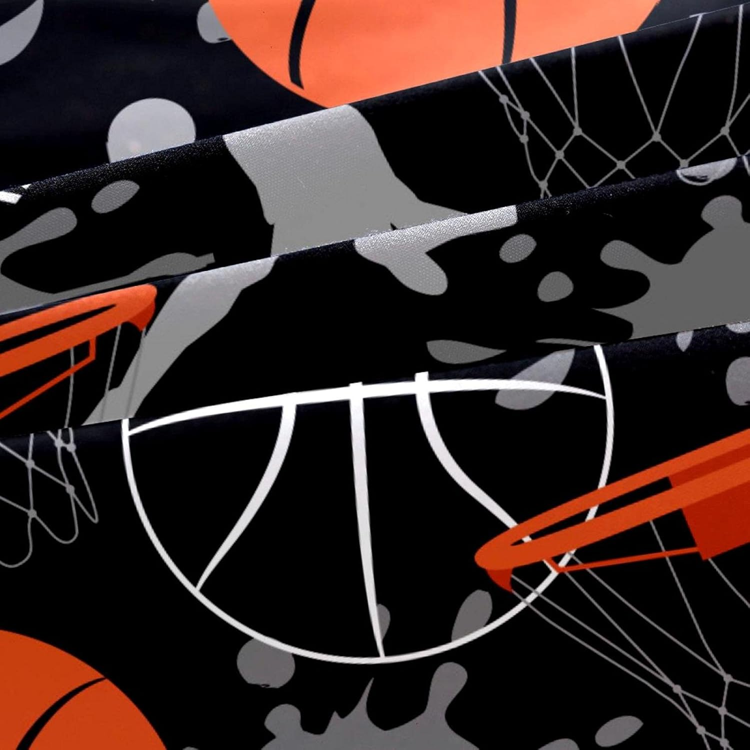 3 Pieces Polyester Duvet Cover Set,100% Natural Fabric Bedding, Boy Playing Basketball Morden Style with Zipper Closure image number 4