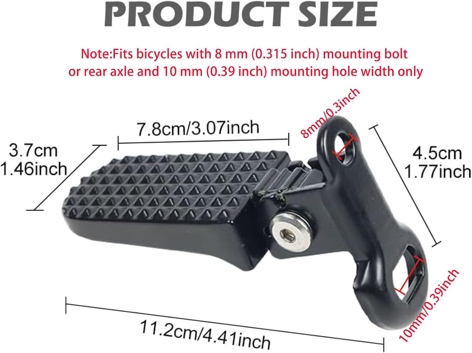 1 Pair of Mini Bike Foot Pegs, Aluminium Alloy Non-Slip Bike Pegs for Folding Bike and Mountain Bike image number 6