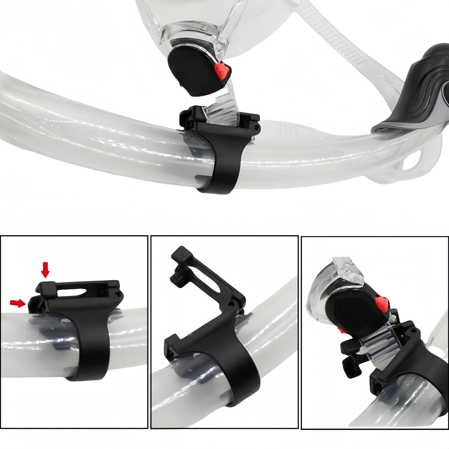 4 Pack Scuba Dive Universal Plastic Clip Snorkel Keeper, Wizefolk Snorkel Holder Snorkel Retainer Air Tube Keeper,For Scuba Diving Snorkeling Equipment