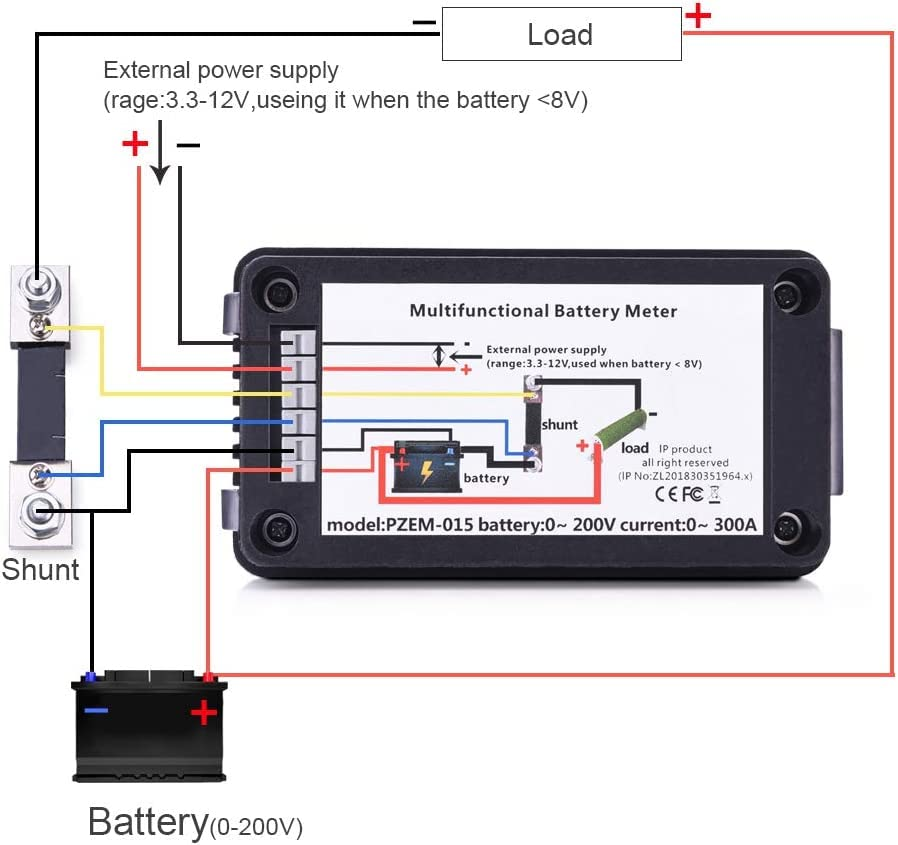 200A LCD Display DC Battery Monitor Meter 200V Voltmeter Amp for RV System image number 3