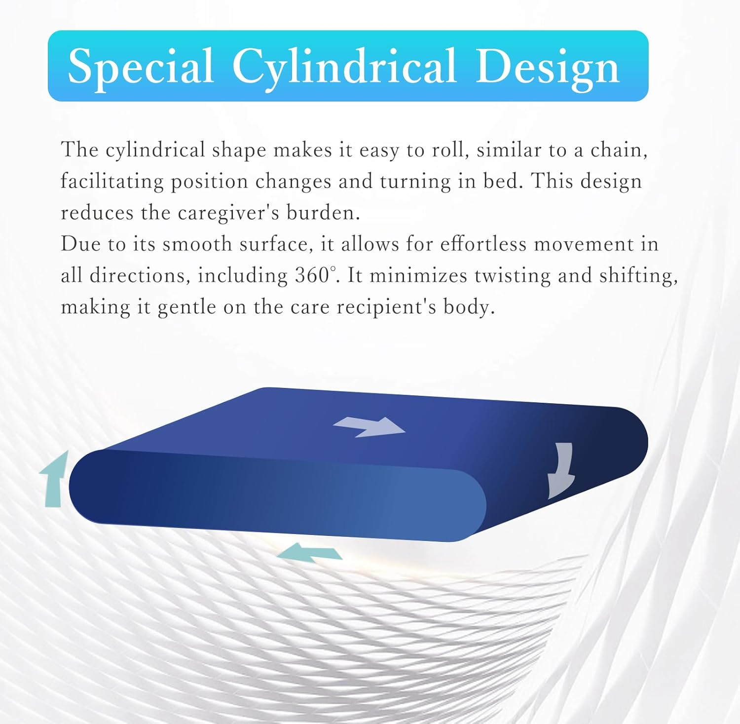 ENLUNTRA Tubular Slide Sheet for Patient Transfer, Sliding Sheet to Assist Moving Elderly, Draw Sheet for Cars, Vehicles, Wheelchairs and Bed Transfers for Turning, Repositioning, Sliding, Blue, 1Psc, 138X76Cm - Blue-M image number 2