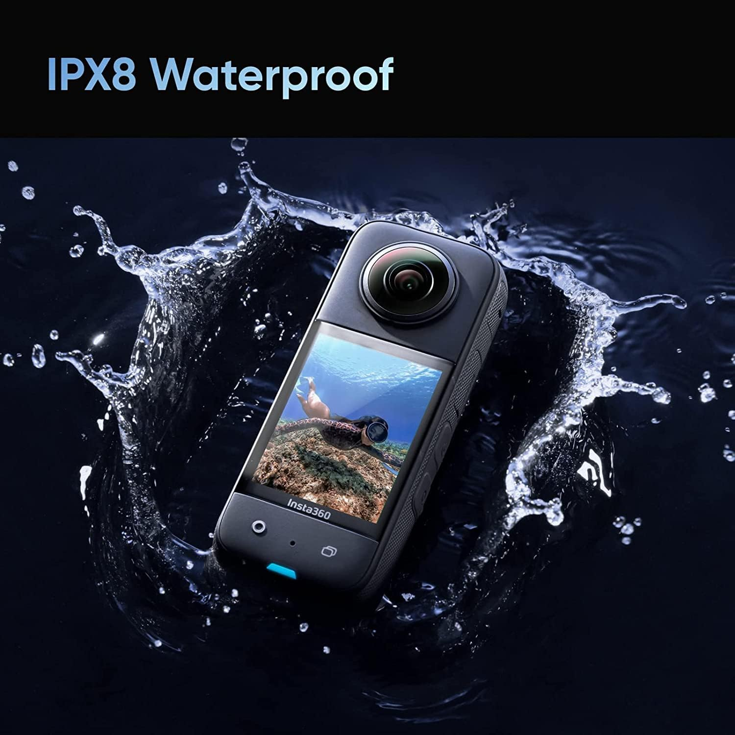 Insta360 X3 Waterproof 360&deg; Action Camera with 1/2 Inch Sensor, 5.7K 360&deg;, 72MP 360&deg; Photos, Stabilization, 2.29 Inch Touch Screen, Vibration Feedback, AI Editing, Live Streaming, Voice Control image number 4