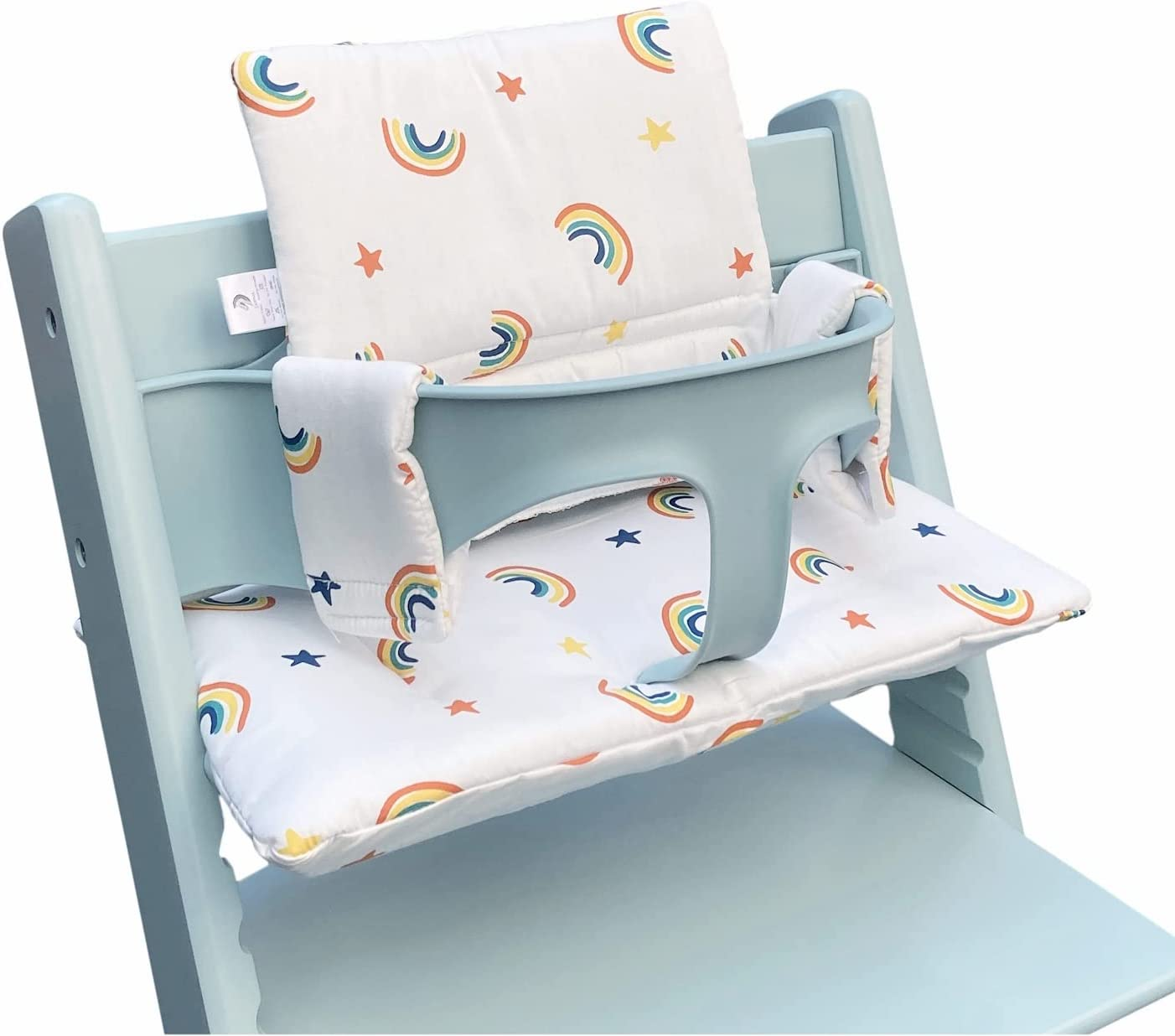 ZARPMA Highchair Cushion Compatible with Tripp Trapp Chiar High Chair Insert Cotton Fabric Cover Filled with Cotton Padding (Grey Forest) (Grey Forest)