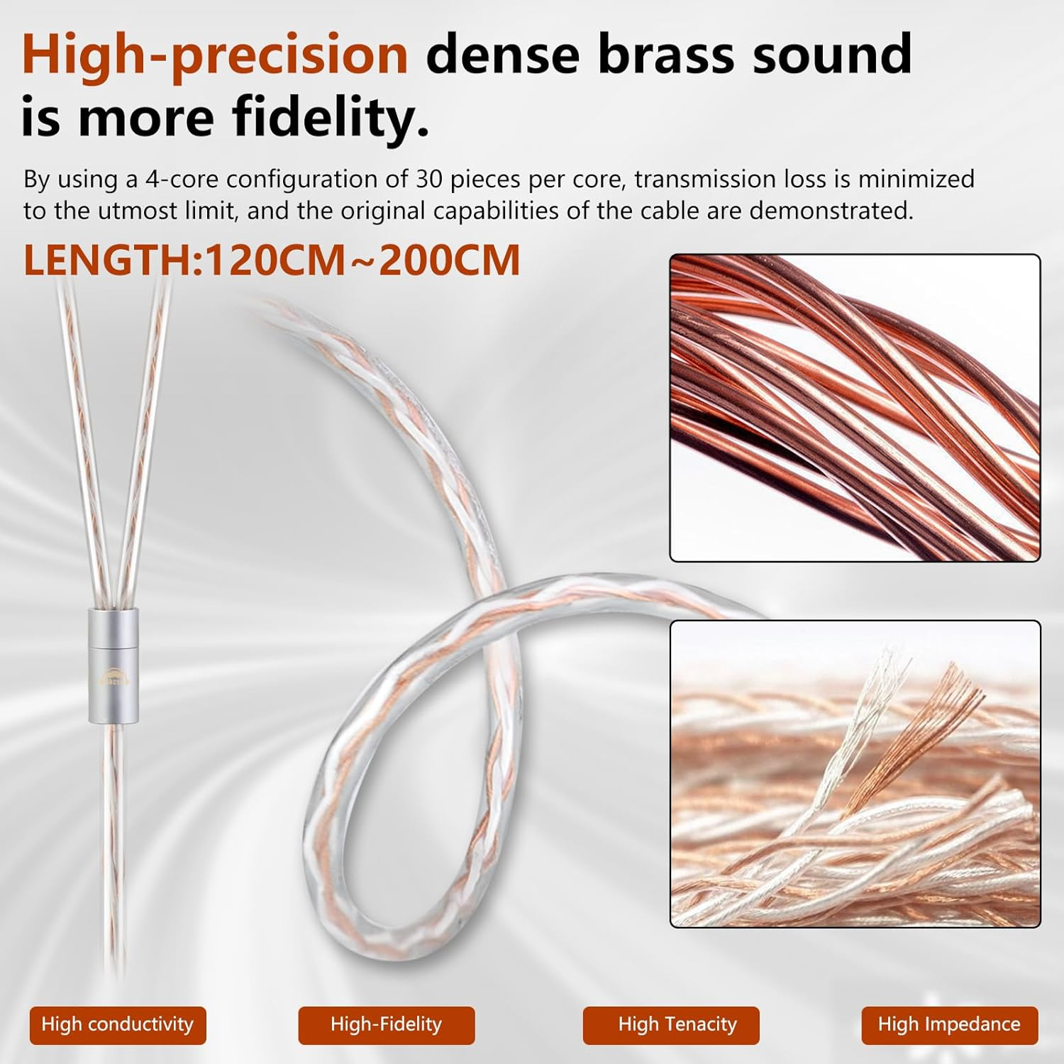 Okcsc ER4SR to 3.5MM Upgraded Replacement Cable for Etymotic Earphones Cable 4 Core for Etymotic ER4SR ER4XR ER3XR ER3SE ER2XR ER2SE LN008099 3.94FT image number 5