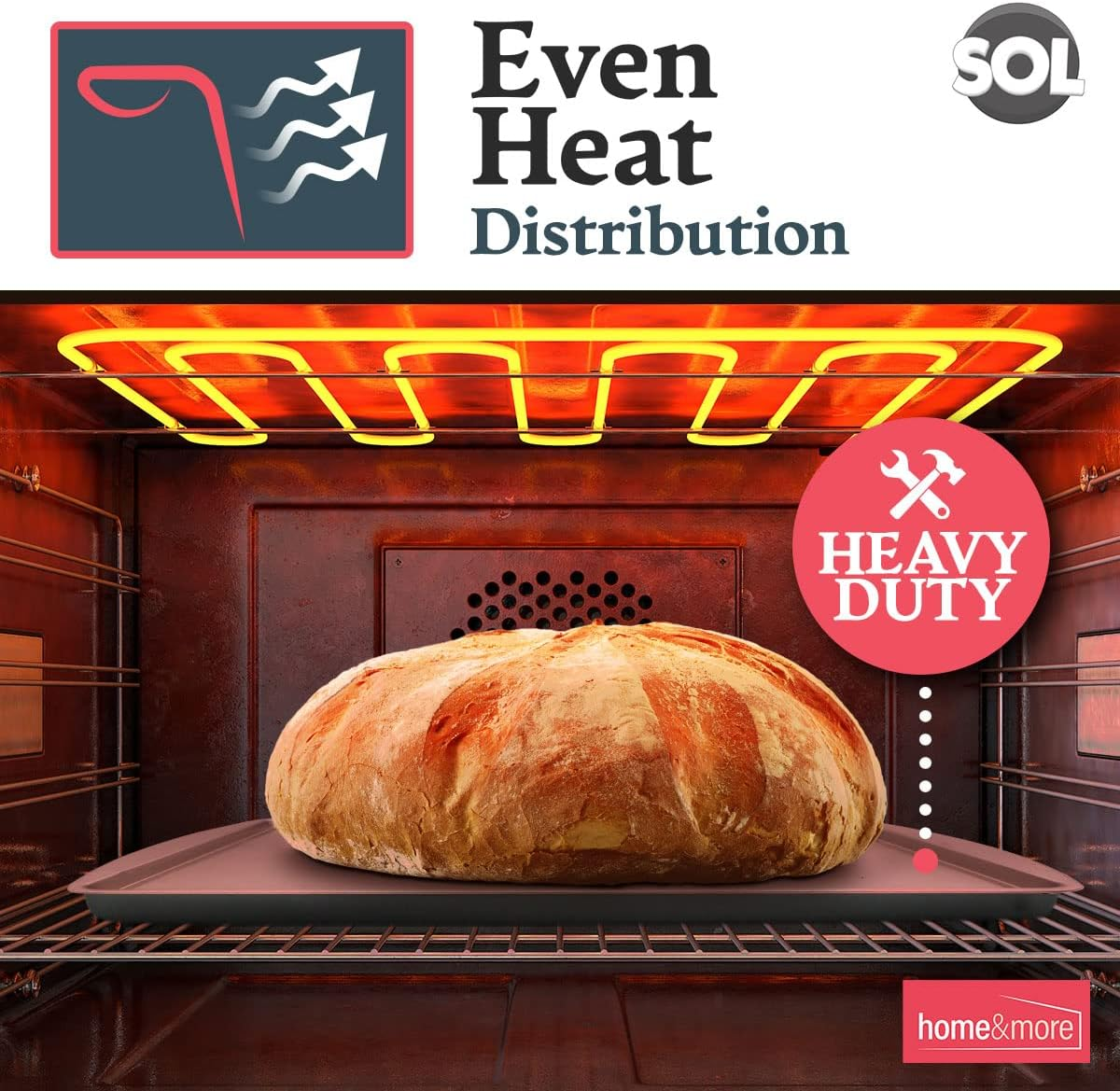 SOL 2Pk Everyday Large Oven Trays Set 38 X 25Cm | Durable Flat Stainless Steel Baking Trays for Oven | Baking Sheets Pan Cooking Trays for Oven | Bakeware Tins and Trays | Baking Tins image number 2