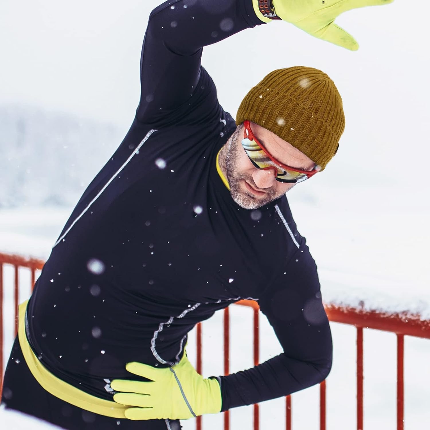 OZERO Winter Beanie Hat Warm Knit Skull Cap Thermal Thick Polar Fleece Snow Cap for Men and Women image number 6