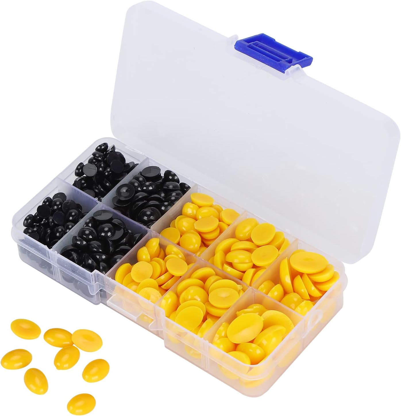 RIZGHWOY Teddy Bear Eyes Noses, Practical Convenient Toy Eyes Noses Wear-Resistant for Teddy Bears for Hand Puppets for Stuffed Animals for Puppet Crafts (580 Pieces per Box (Yellow)) image number 5