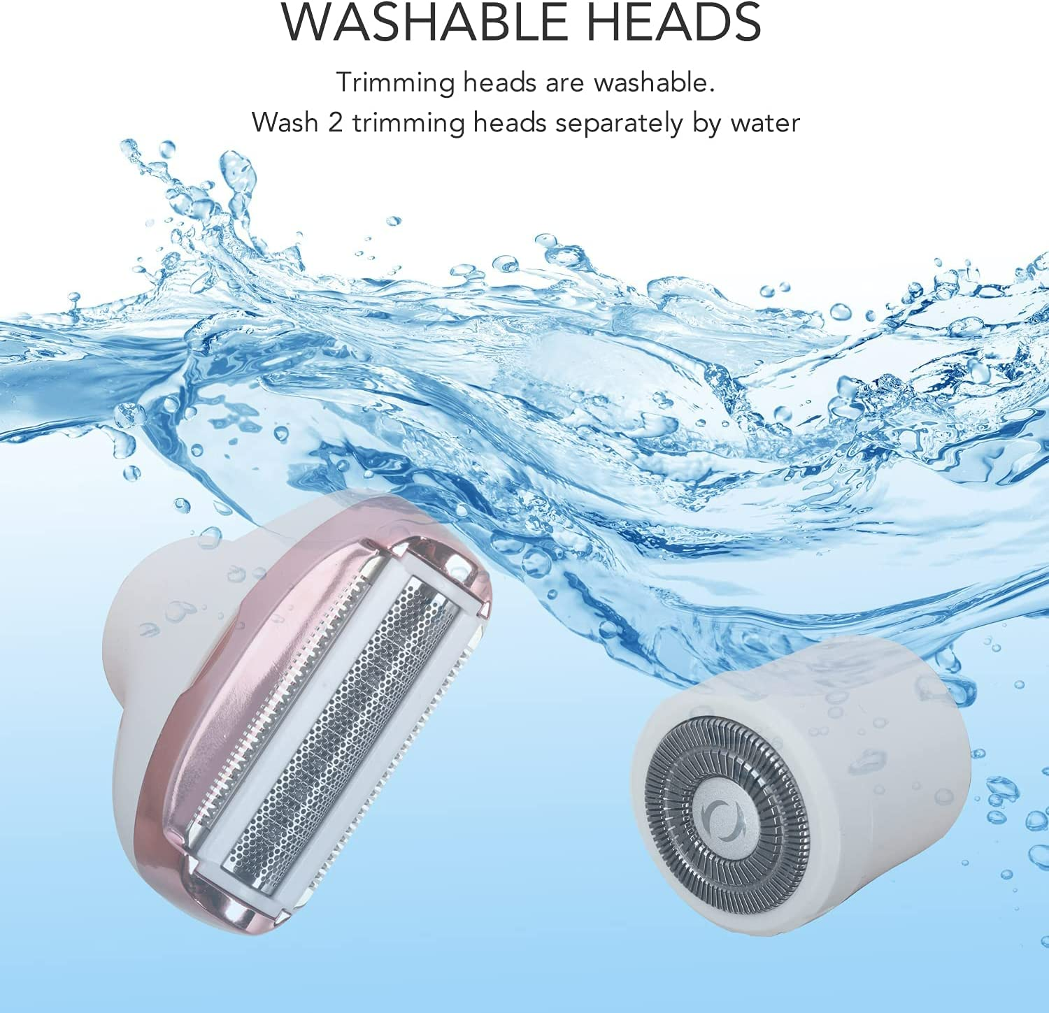 YOXUE Electric Razor for Women, 4 in 1 Womens Shaver for Pubic Hair Wet & Dry Cordless Hair Remover for Eyebrow, Nose, Face, Legs, Underarms Portable Bikini Trimmer Rechargeable for Lady Hair Shaving. image number 5