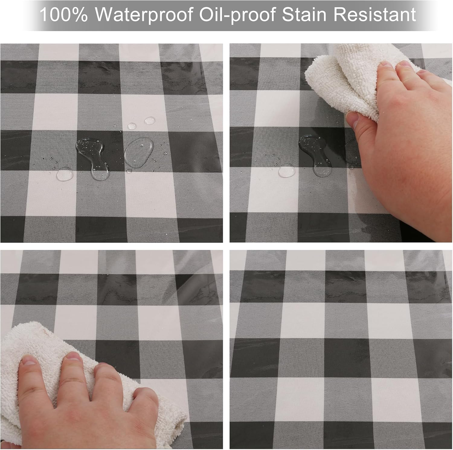 DWCN Clear Plastic Tablecloth 100% Waterproof Vinyl PVC Rectangle Table Cover Protector Oil Spill Proof Wipe Clean Table Cloth for Dining Table, Parties and Camping, 152 X 305Cm image number 4