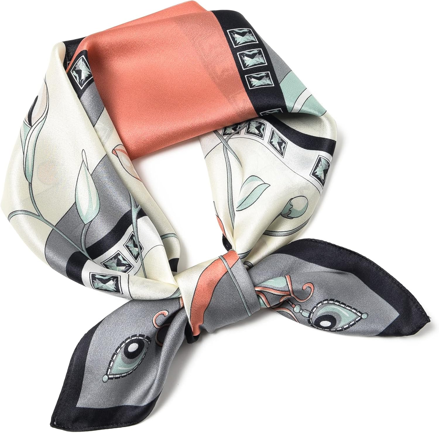 100% Pure Mulberry Silk Square Scarf 25.6" X25.6'' - Head & Neck Scarf for Women, Gift-Packaged