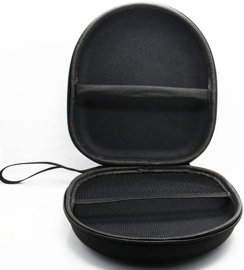 AIMALL Universal Hard Earphone Case, Headset Carrying Box with Mesh Pocket, Durable Nylon Fabric, Compact Storage Bag for Earbuds and Accessories, 8.27 X 7.48 X 2.36 Inches, Black image number 2