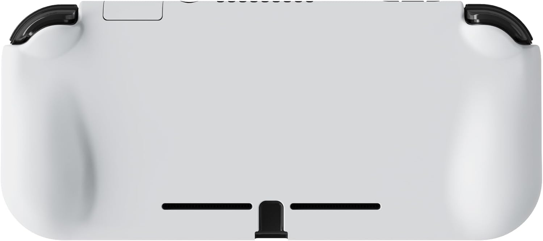 Playvital Zealprotect Protective Case for Nintendo Switch Lite, Ergomomic Grip Hard Cover - Durable Shock-Absorbent Anti-Scratch with Screen Protector & Thumb Grip Button Caps, White - Black image number 5