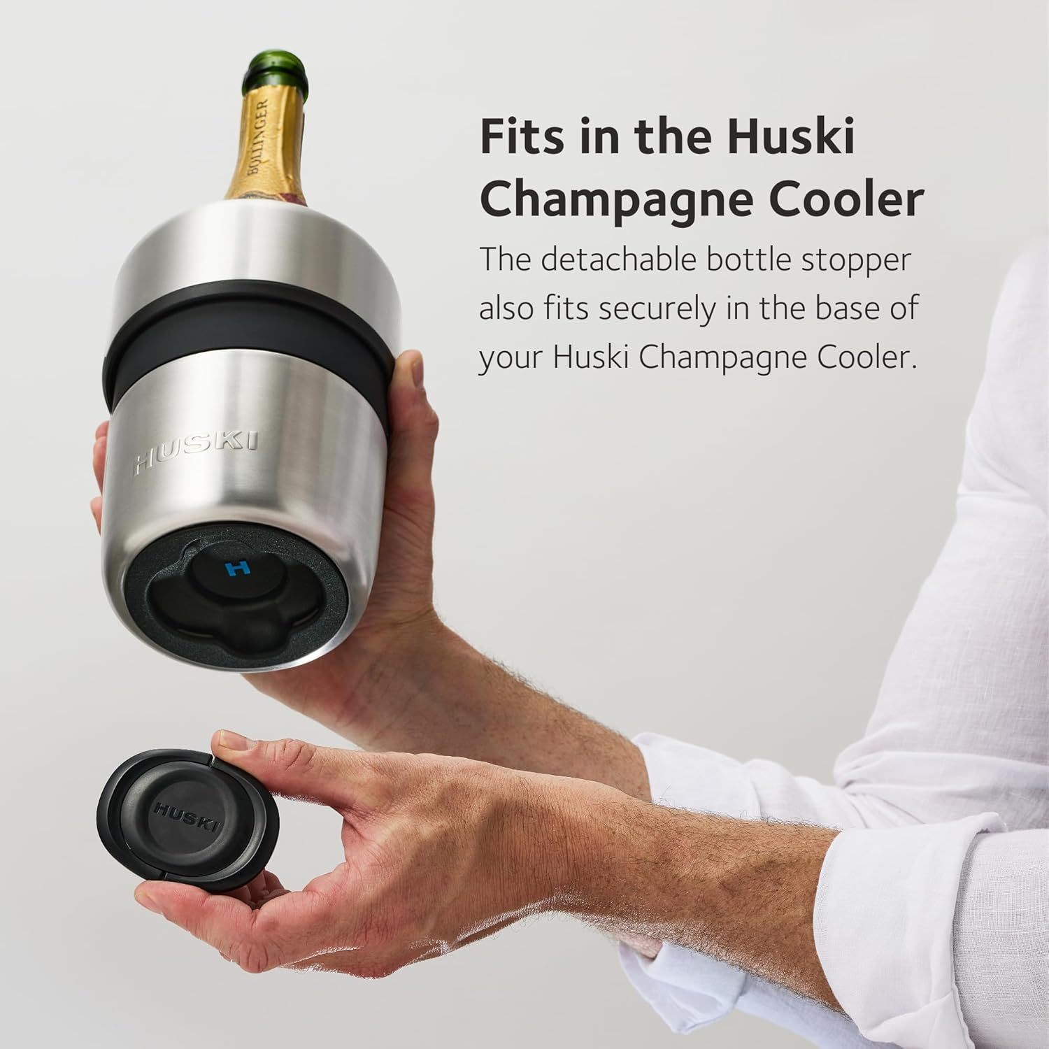 Huski Bubblelock&trade; Bottle Stopper | New | Compact & Convenient Champagne Stopper | Wine & Bar Accessories | Fits in the Huski Champagne Cooler | Wine Gifts