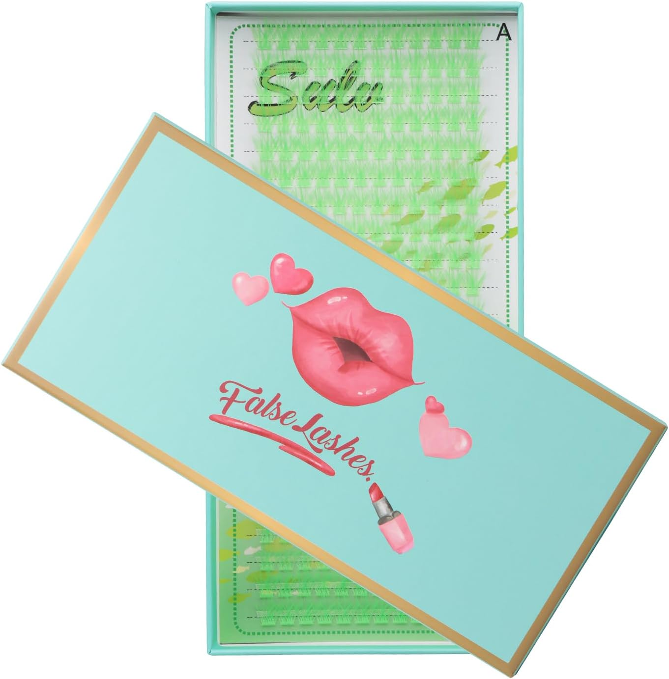 SULV Light Green Colored Lash Clusters 10-18Mm Eyelash Extension Cluster Lashes Individual Lashes 264Pcs Colored Lash Extensions D Curl Eyelash Clusters (Slc07-Light Green-10-12-14-16-18Mm Mixed) - Slc07-Light Green-10Mm image number 2